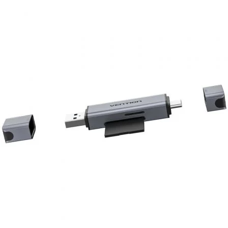 Vention Lector de tarjetas externo CLLH0 USB 3.0 y USB Tipo-C Gris